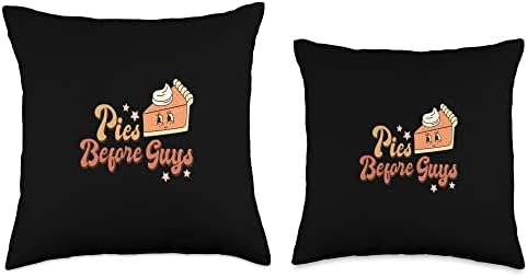 Pies Before Guys Funny Thanksgiving Food Joke Throw Pillow - Image 3