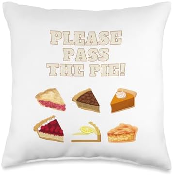 18 Loves Please Pass the Pie Silly Thanksgiving Throw Pillow, 16x16, Multicolor by Unknown
