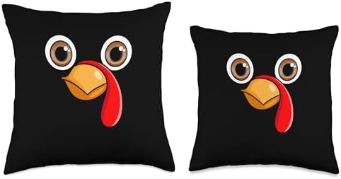 Pilgrim Costume Thanksgiving Shirt Turkey Meat Thanksgiving Day Turkey Face Funny Gobble Holiday Season Throw Pillow, 16x16, Multicolor - Image 3