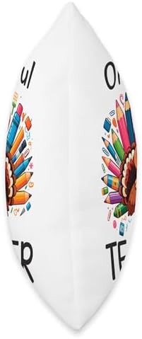 One Thankful Teacher - Thanksgiving - Fun Autumn Holiday Throw Pillow - Image 2