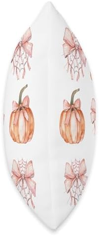 Coquette Bows Spider Pumpkin Thanksgiving Fall soft girl Throw Pillow - Image 2