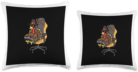 Boys Thanksgiving Decor For Toddler Boy Kids Thanksgiving Turkey Gaming Gamer Men Boys Kids Teen Youth Throw Pillow, 18x18, Multicolor - Image 3