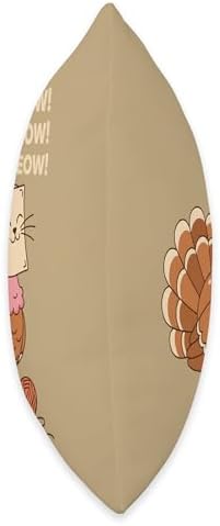Turkey Cat Meow Funny Cat Thanksgiving Cat Lover Cat Mom Cat Throw Pillow - Image 2