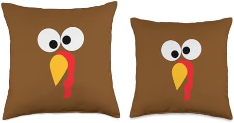 Thanksgiving Turkey Matching Family Costume Gifts Turkey Face Thanksgiving Matching Family Costume Kids Throw Pillow, 16x16, Multicolor - Image 3