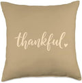 Thankful Script, Simple Thankful Vibes for Thanksgiving Throw Pillow by Unknown