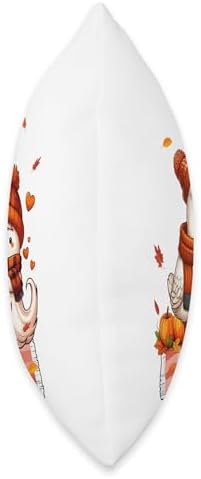 Goose with Boo Halloween Thanksgiving Fall Leaves Pumpkins Throw Pillow - Image 2