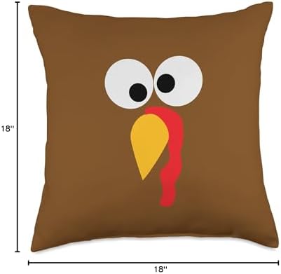Thanksgiving Turkey Matching Family Costume Gifts Turkey Face Thanksgiving Matching Family Costume Kids Throw Pillow, 18x18, Multicolor - Image 4