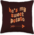 My Sweet Potato I Yam Matching Couples Thxgiving He's My Sweet Potato I Yam Matching Thanksgiving Couples Throw Pillow, 16x16, Multicolor by Unknown