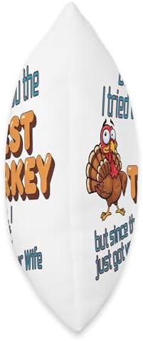 Funny Thanksgiving Autumn Gift from Wife to Husband T-Shirt Throw Pillow - Image 2