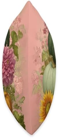 Vintage Autumn Flower Fall Pumpkin Thanksgiving Happy Fall Throw Pillow - Image 2