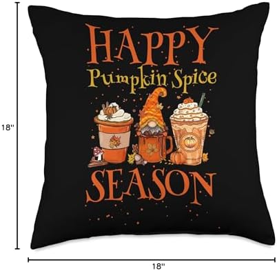 Autumn Thanksgiving Pumpkin Spice Costume Happy Pumpkin Spice Season Coffee Latte Lovers Fall Throw Pillow, 18x18, Multicolor - Image 4