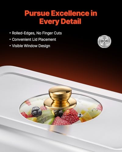VEVOR Chafing Dish Buffet Set,8 Qt 2 Pack, Stainless Steel Chafer with 4 Half Size Pans, Rectangle Catering Warmer Server with Glass Lid Water Pan Folding Stand Fuel Holder, for Wedding Party Banquet - Image 3
