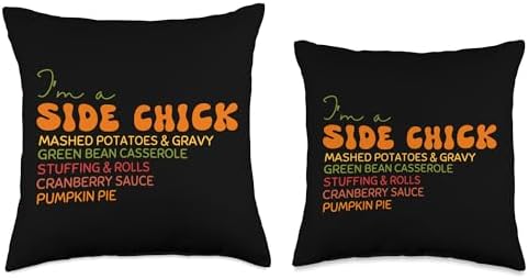 I'm a Side Chick Thanksgiving Retro Vintage Groovy Women Throw Pillow - Image 3