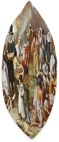 The Pilgrims First Thanksgiving Throw Pillow - Image 2