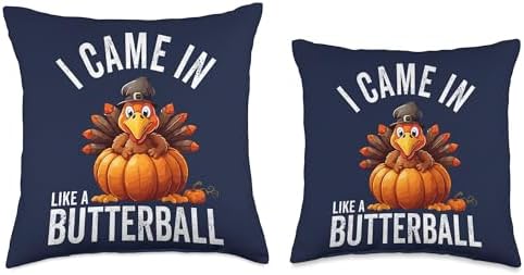 Butterball Turkey Thanksgiving Gift Store I Came in Like A Butterball Thanksgiving Turkey Women Men Throw Pillow, 16x16, Multicolor - Image 3