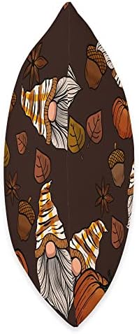 Gnome Pumpkin Leaves Acorn Pattern Fall Autumn Thanksgiving Throw Pillow - Image 2