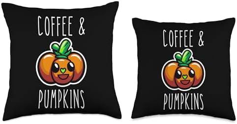 COFFEE AND PUMPKINS Thanksgiving Mom Pumpkin Spice Coffees Throw Pillow - Image 3