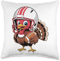 Retro Thanksgiving Turkey Football Toddler Boys Kids Throw Pillow by Unknown