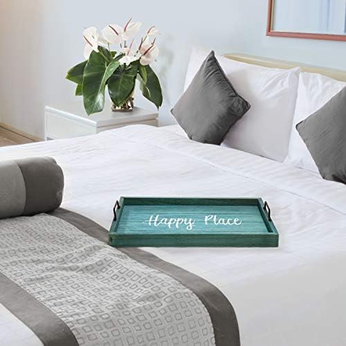 Elegant Designs HG2000-BHP Decorative Wood Serving Tray w/Handles, 15.50" x 12", Happy Place (Pack of 4) - Image 3