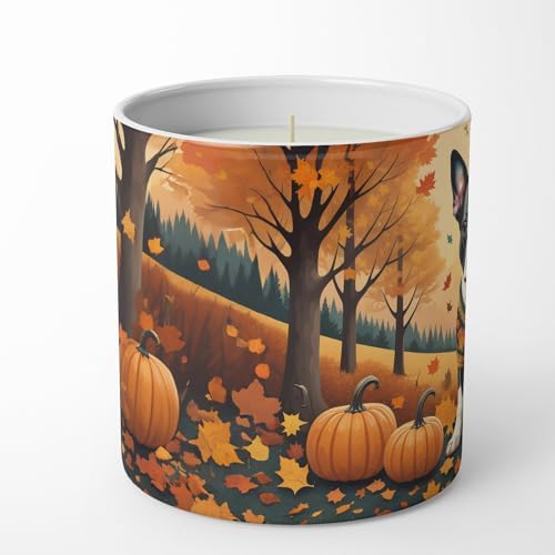 Caroline's Treasures DAC1024CDL Boston Terrier Fall Decorative Soy Candle Nature Soy Wax Essential Oil Home Decor Ideal for Bedroom Kitchen Bath Office Gift, 10 oz - Image 3