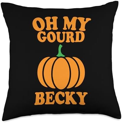 Oh My Gourd Becky Pumpkin Thanksgiving Food Family Matching Throw Pillow by Unknown