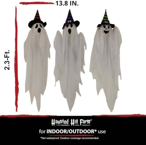 Haunted Hill Farm 26" Hanging Ghosts Halloween Animatronic