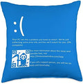 Funny Nerdy Blue Screen of Death Windows BSOD Halloween Geek Throw Pillow