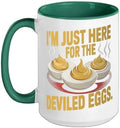 I’m Just Here for the Deviled Eggs Egg Expert Deviled Egg Ceramic Mug, Dark Green/White, 15oz by Unknown