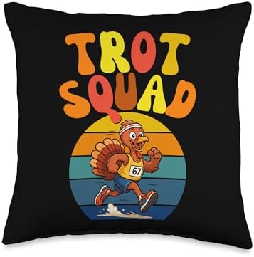 67 Meme Six Seven Thanksgiving Turkey Retro Trot Squad Throw Pillow by Unknown