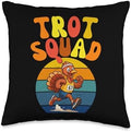 67 Meme Six Seven Thanksgiving Turkey Retro Trot Squad Throw Pillow by Unknown