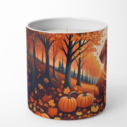 Caroline's Treasures DAC1043CDL Dachshund Fall Decorative Soy Candle Nature Soy Wax Essential Oil Home Decor Ideal for Bedroom Kitchen Bath Office Gift, 10 oz - Image 3