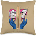 Thanksgiving Six Seven 67 Meme Baseball Turkey Day Funny Six Throw Pillow by Unknown