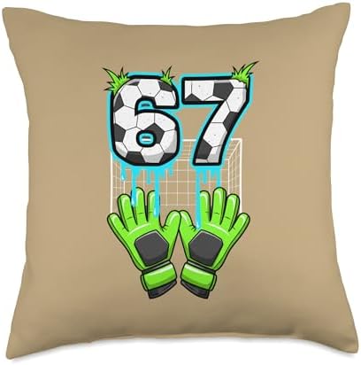 Thanksgiving 67 Six Seven Soccer Goalkeeper Meme 6 7 Turkey Throw Pillow by Unknown