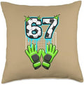 Thanksgiving 67 Six Seven Soccer Goalkeeper Meme 6 7 Turkey Throw Pillow by Unknown