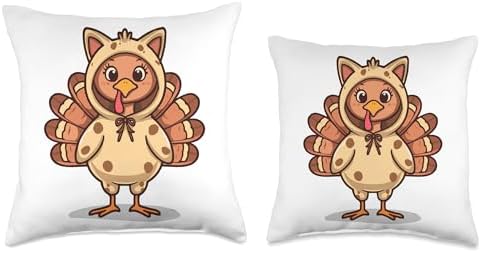 Funny Turkey Cat Thanksgiving Throw Pillow - Image 3