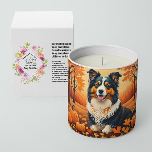 Caroline's Treasures DAC1039CDL Collie Fall Decorative Soy Candle Nature Soy Wax Essential Oil Home Decor Ideal for Bedroom Kitchen Bath Office Gift, 10 oz - Image 2