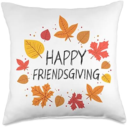 Happy Friendsgiving | Funny Thanksgiving Throw Pillow by Unknown