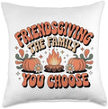 Friendsgiving The Family You Choose Funny Thanksgiving Quote Throw Pillow by Unknown