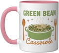 Green Bean Casserole Retro Thanksgiving Dinner Humor Ceramic Mug, Pink/White by Unknown