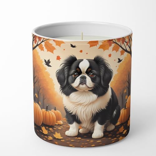 Caroline's Treasures DAC1052CDL Japanese Chin Fall Decorative Soy Candle Nature Soy Wax Essential Oil Home Decor Ideal for Bedroom Kitchen Bath Office Gift, 10 oz - Image 4