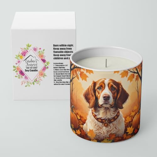Caroline's Treasures DAC1029CDL Brittany Spaniel Fall Decorative Soy Candle Nature Soy Wax Essential Oil Home Decor Ideal for Bedroom Kitchen Bath Office Gift, 10 oz - Image 2
