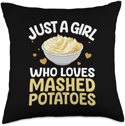 Mashed Potato Art For Women Girls Thanksgiving Mashed Potato Throw Pillow by Unknown
