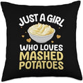 Mashed Potato Art For Women Girls Thanksgiving Mashed Potato Throw Pillow by Unknown