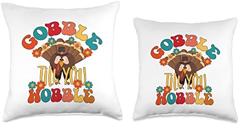 Gobble Wobble Turkey Dentist Dental Assistant Thanksgiving Throw Pillow - Image 3