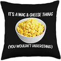 Cool Mac And Cheese For Men Women Macaroni Food Thanksgiving Throw Pillow by Unknown
