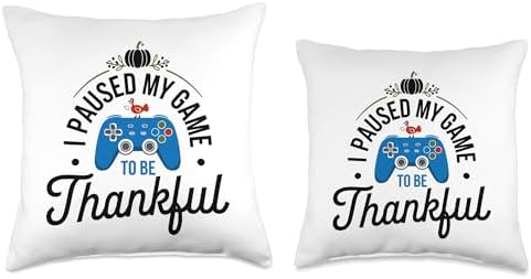 I Paused My Game To Be Thankful, Gamer Happy Thanksgiving Throw Pillow - Image 3