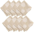 Falling Leaves Jacquard Napkins, Set of 8, Taupe - 17" W x 17" L by ElreneHomeFashions