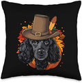 Funny Thanksgiving Poodle Throw Pillow by Unknown
