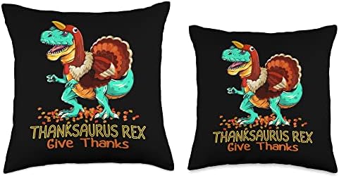 Coolest Turkey Trex Dinosaur Happy Thanksgiving Boys Funny Throw Pillow - Image 3