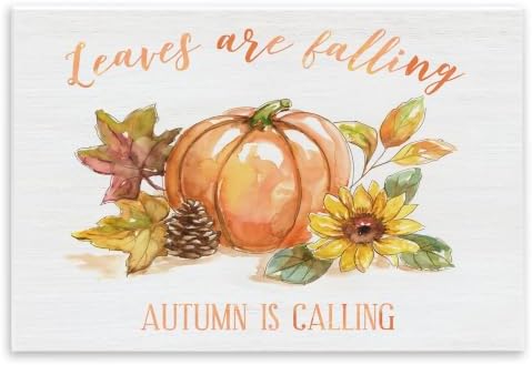 Stupell Industries Leaves Falling Autumn Calling Sentiment Pumpkin Pinecone Sunflower by StupellIndustries